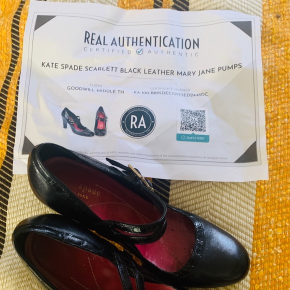 Kate Spade Scarlett Black Leather Mary Jane Heels - Picture 3 of 11